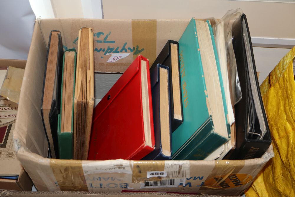 A collection of world stamps in various albums and stock books